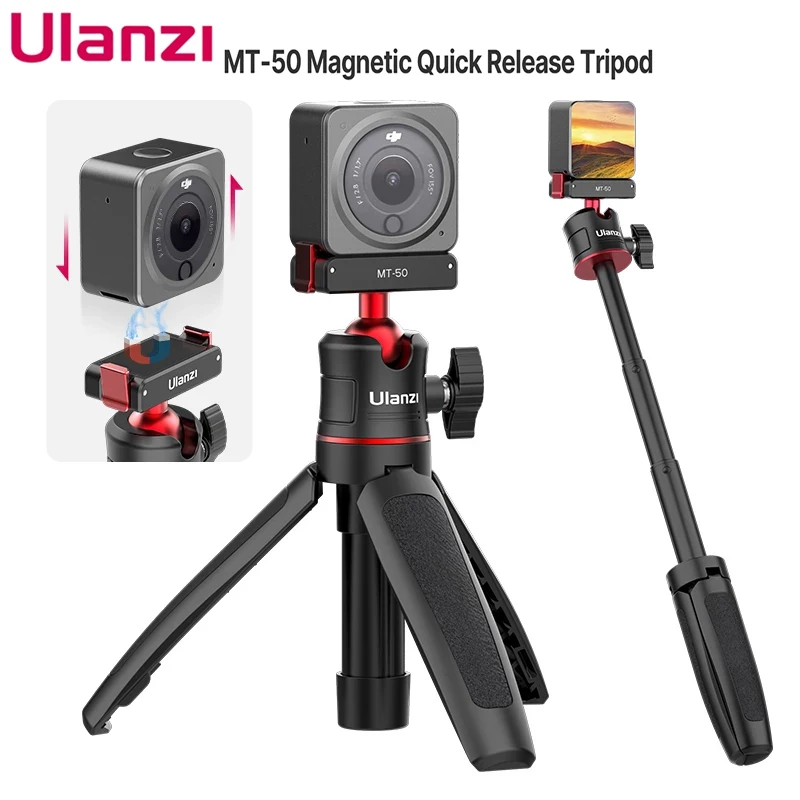 

Ulanzi MT-50 U-180 U-170 Magnetic Quick ReleaseTripod for Dji Osmo Action 2 Adjustable Tripod Quick Release Tripod Ballhead