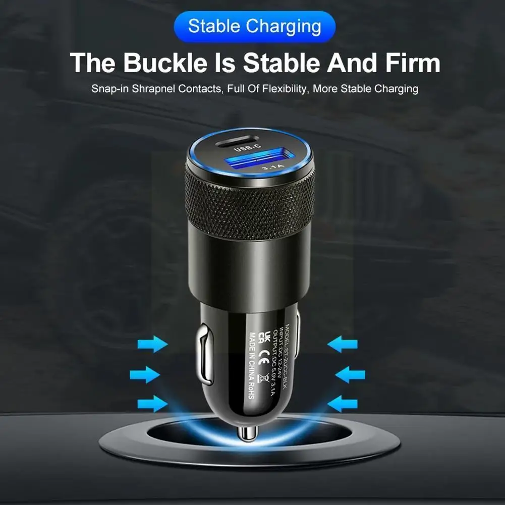 

Car Charger Cigarette Lighter Dual Usb Digital Display For Smartphone Usb Adapter Mobile Phone Charger Voltmeter Fast Charg C4x9