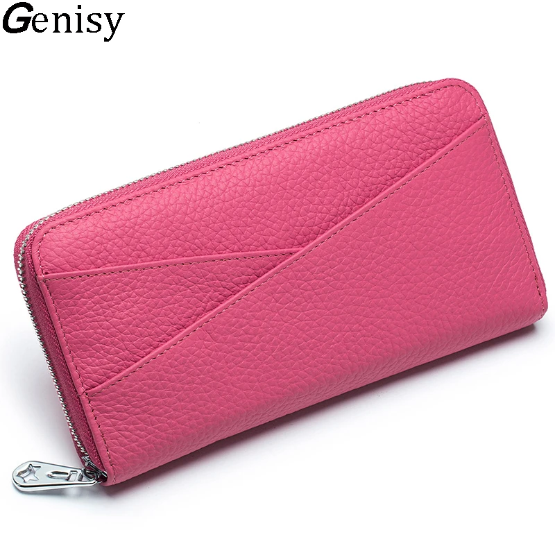 

2022 New Design Luxury Women Wallets Genuine Leather Purse Fashion Brand Long Wallet Ladies Clutch Phone Bag Female Coin Purse