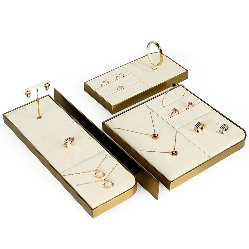 Jewelry display props metal frame necklaces bracelets rings jewelry display light luxury counter jewelry display