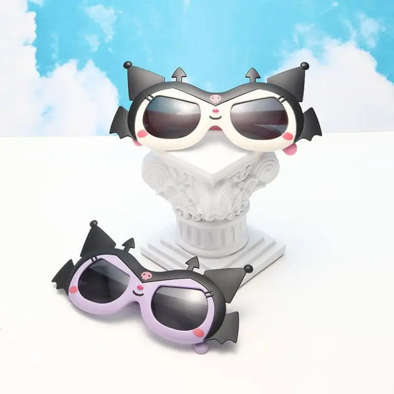 

Новинка 2023, солнцезащитные очки Sanrio Kuromi, поляризационные милые Мультяшные детские очки для мальчиков, модные трендовые удобные уличные детские очки в подарок для девочек