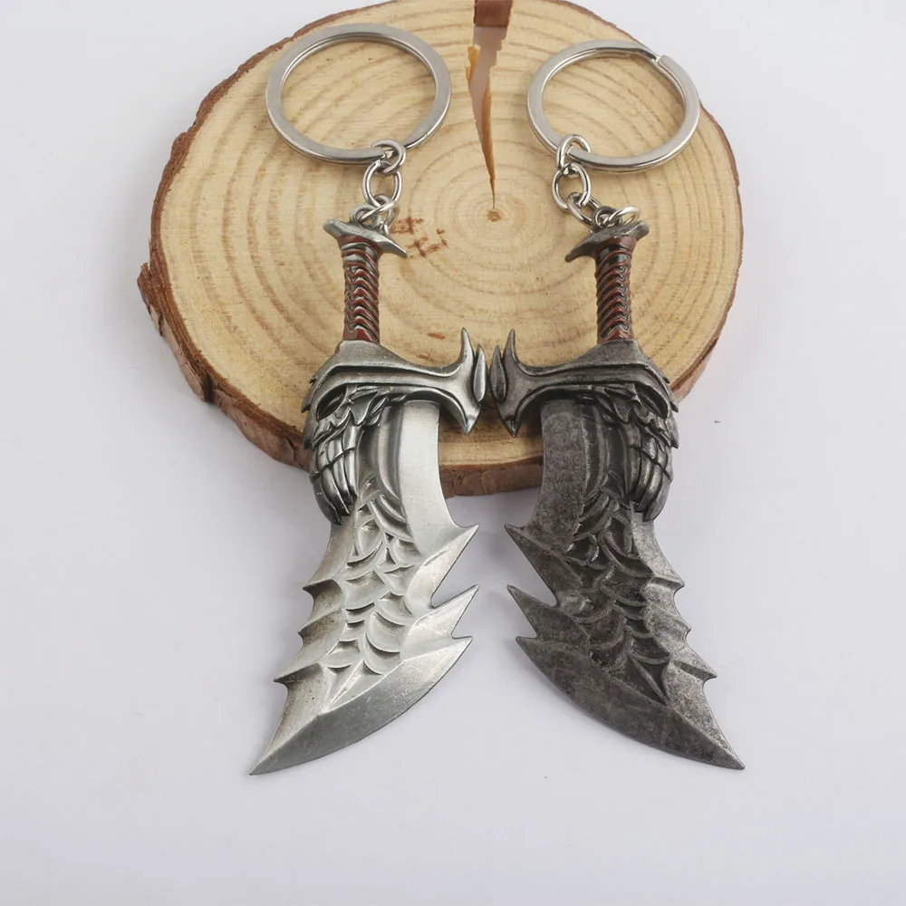 

God Of War 4 Kratos Blade Of Chaos Keychain Metal Axe Ares Sword Weapon Model Pendant Keychains Car Keyring For Men Jewelry Gift