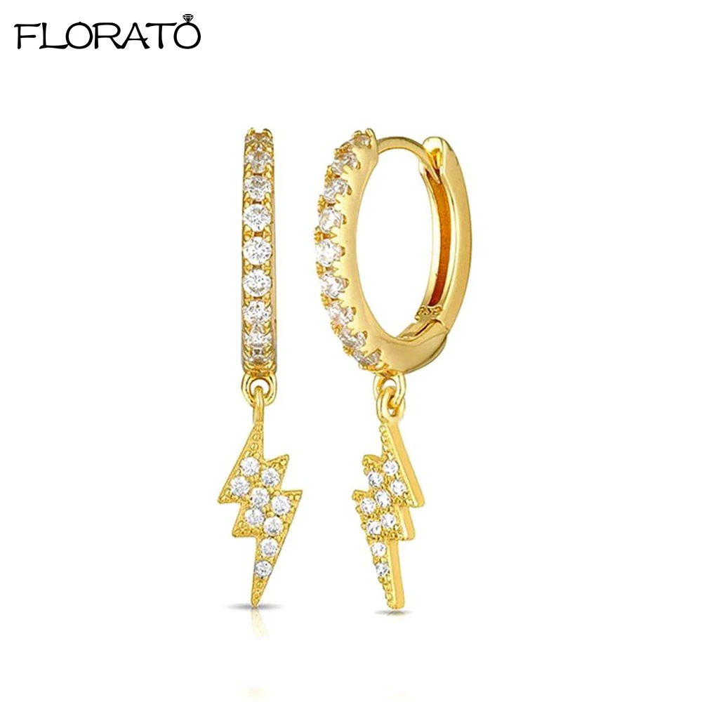 

925 Sterling Silver Ear Buckle Lightning Hoop Earrings Ladies Exquisite Pendant Earrings Daily Wear Essential For Dating