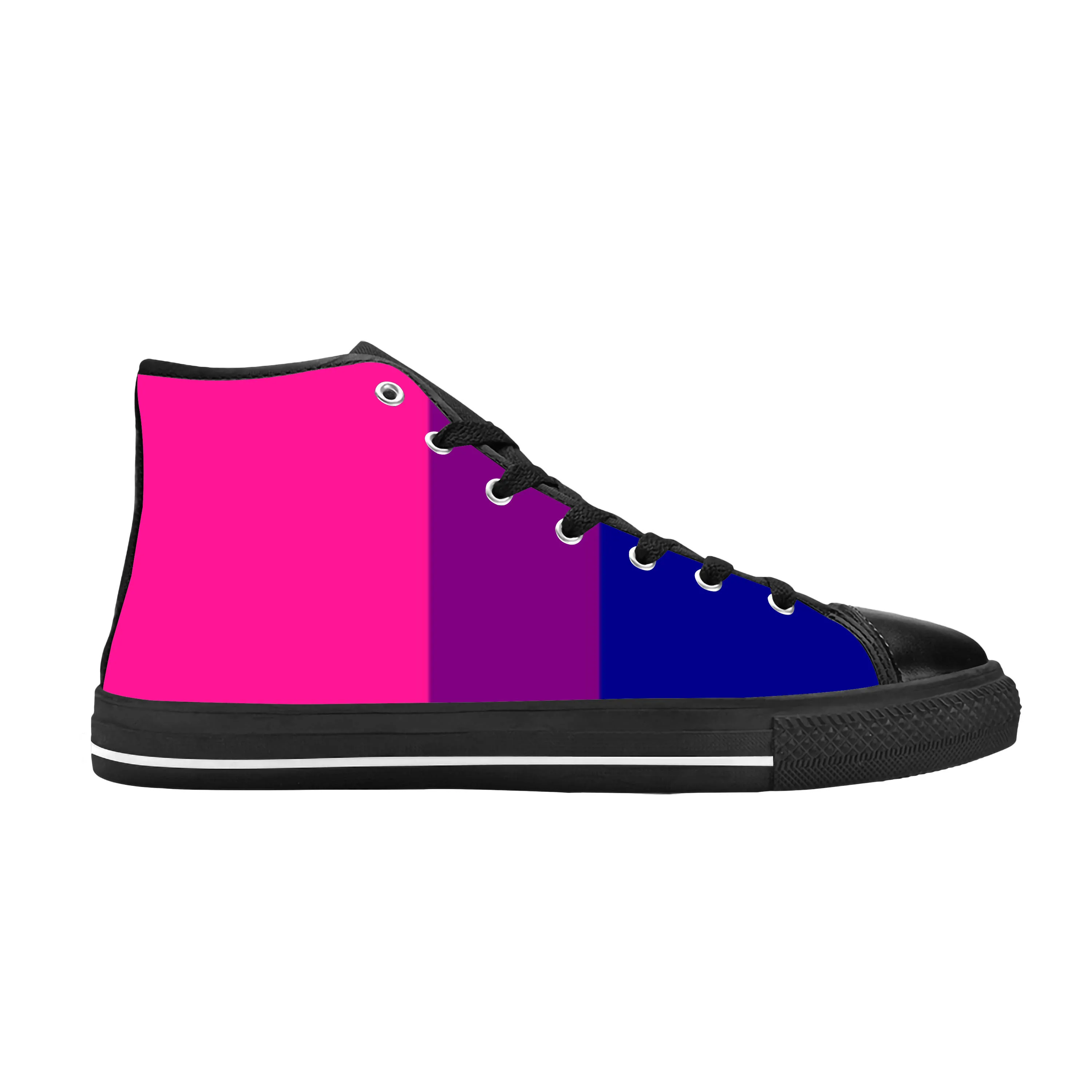 

Hot Bi Bisexual Flag Pride Lgbt Lgbtq Bisexuality Casual Cloth Shoes High Top Comfortable Breathable 3D Print Men Women Sneakers