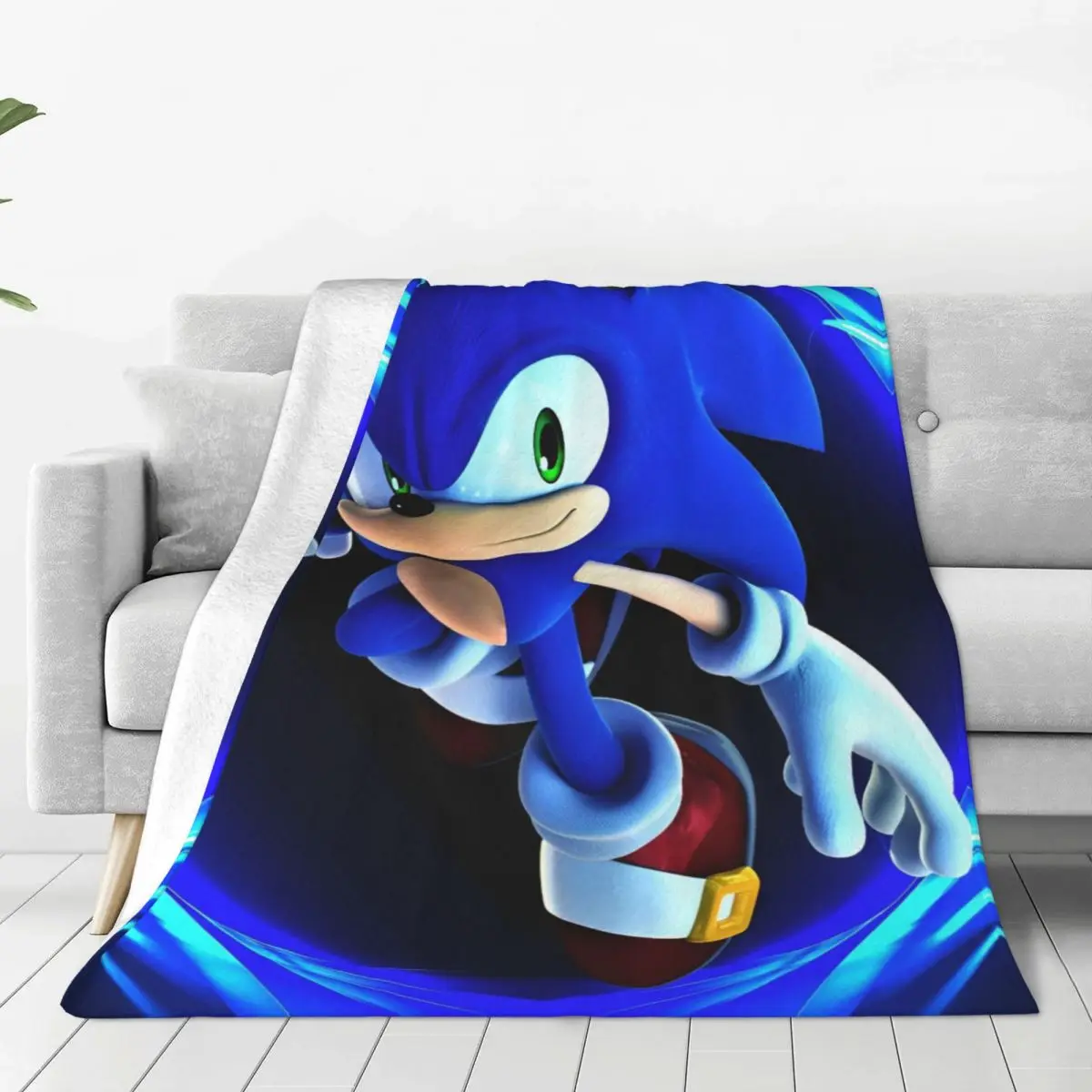 S-Sonic одеяло в стиле ретро с героями мультфильмов японское крутое Фланелевое