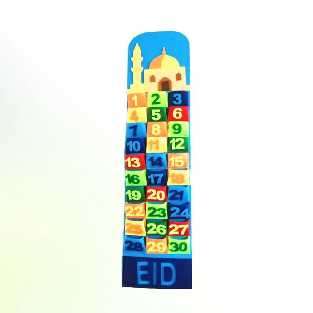 

Calendar Eid Mubarak Ramadan Hanging Advent Kids Muslim Gifts Decor Supplies Party Wall Countdown Decoration Home Felt