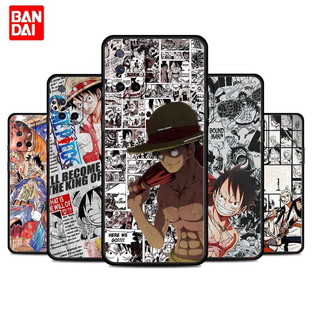 

Luffy One Piece Anime Case for Oneplus 9 10 Pro 8 8T 9R Nord 2 N100 N10 CE N200 5G Shell Cover Black Luxury Silicone Phone
