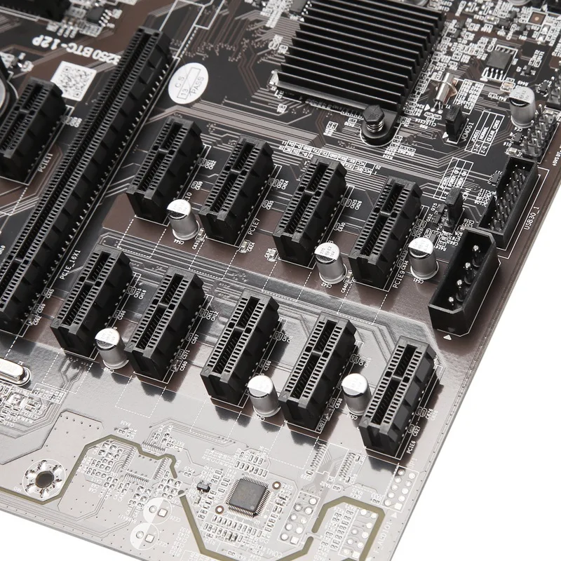 B250B Материнская плата для майнинга ETH + кабель переключателя LGA1151 DDR4 12XСлот