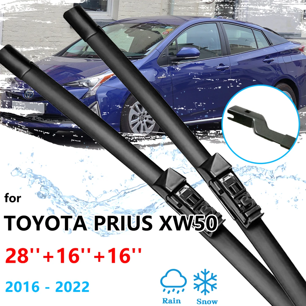 3x For Toyota Prius XW50 2016~2022 Front Rear Window Set Kit Wiper Blades Windshield Windscreen Cleaning Car Brushes Accessories