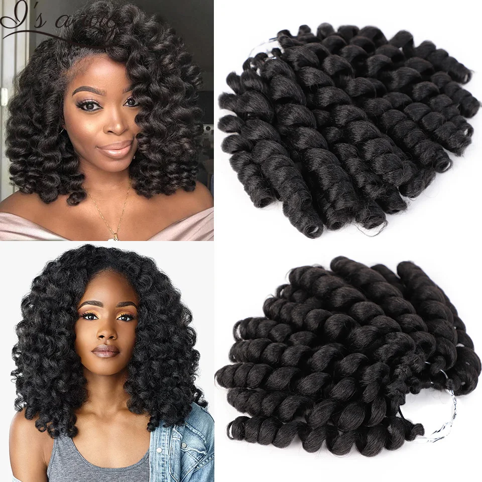 

Парик I's a wig 8 дюймов, волнистые косички, черные синтетические волосы для наращивания, волосы для черных женщин, термостойкие волосы