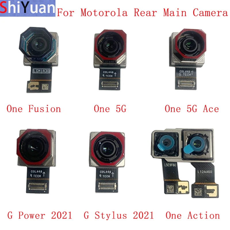 

Back Rear Camera Flex Cable For Motorola Moto One 5G One Fusion Action G Power G Stylus 2021 Main Big Camera Module Repair Parts