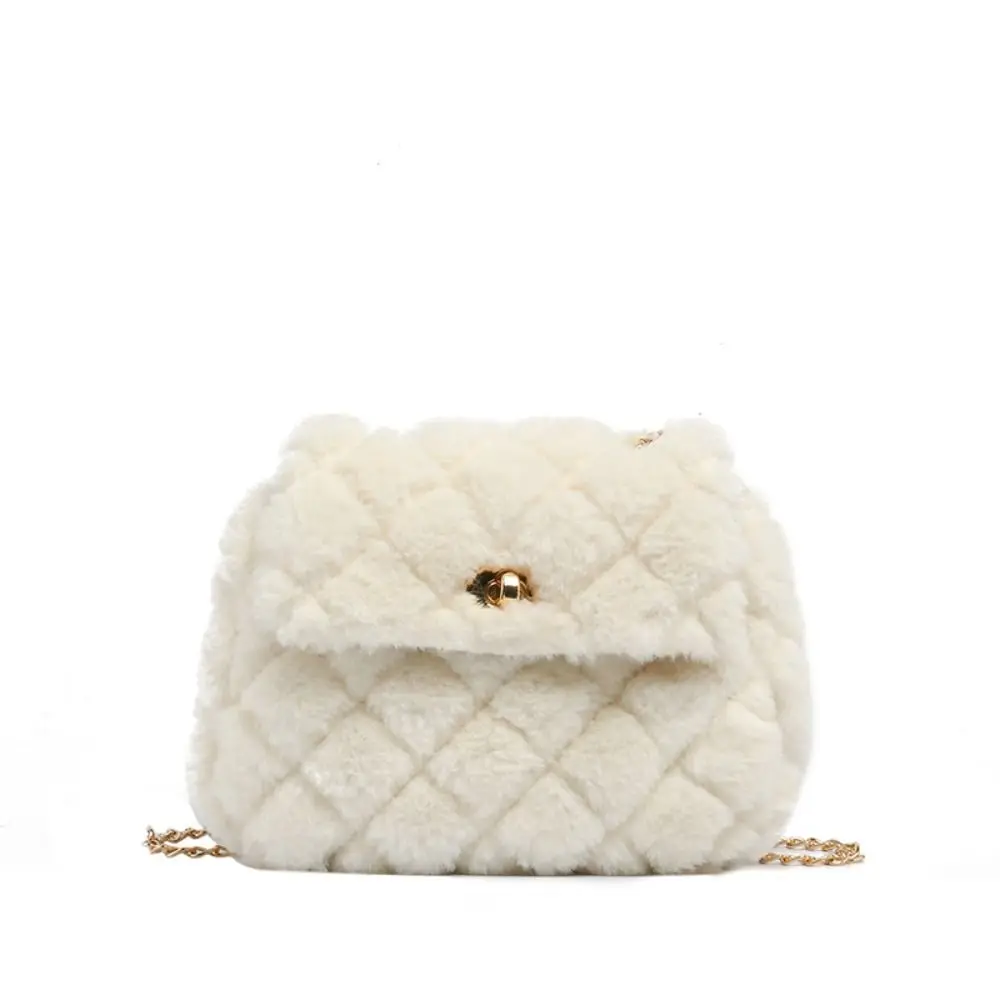 Темпераментная решетчатая плюшевая сумка на плечо в корейском стиле форме