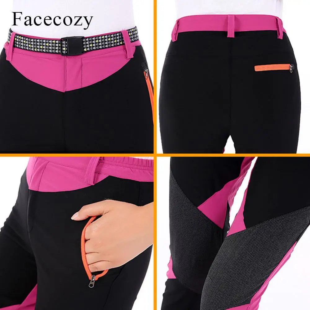 Facecozy Women Summer Hiking Pants Elastic Quick Dry Climbing Trekking Trousers Outdoor Sports Breathable Thin Camping Pants