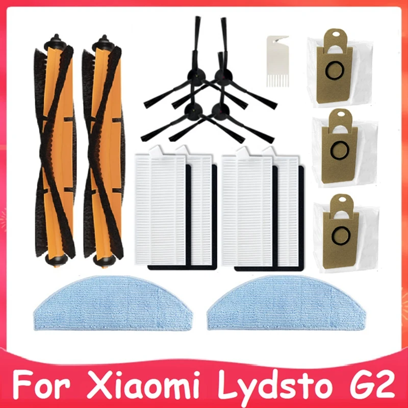 

16Pcs Accessories Kit For Xiaomi Lydsto G2 Robot Vacuum Cleaner Main Side Brush HEPA Filter Mop Cloth Dust Bag