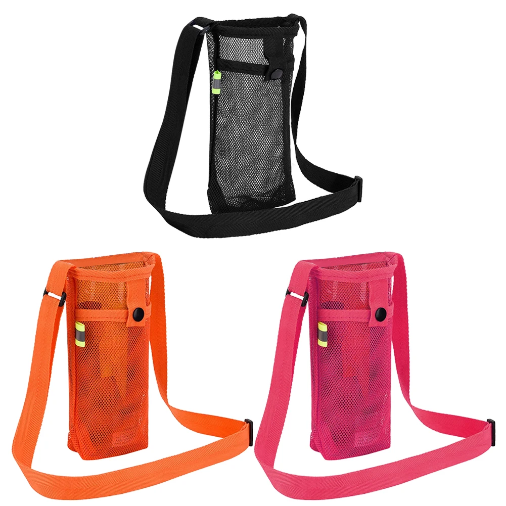 

Portable Cup Holder Bag Ultre-light Water Bottle Mesh Net Pocket Shoulder Bag for Outdoor Camping Hiking Running Bike