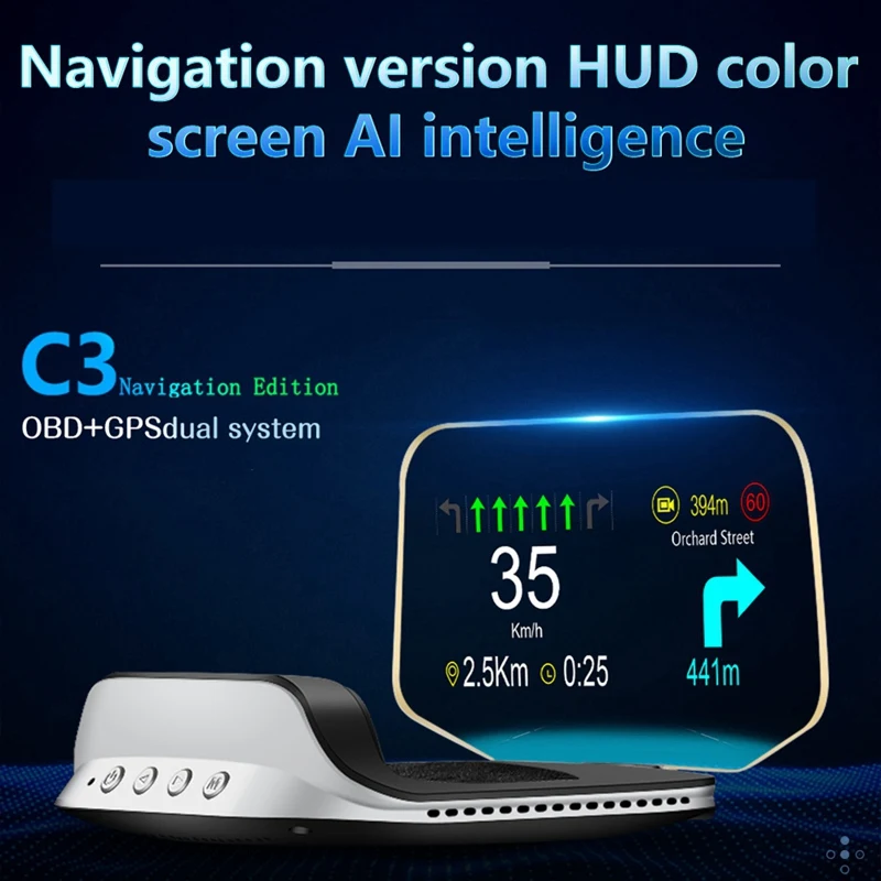 C3 лучший OBD2 HUD автомобильный проектор цифровой скорости сигнализация