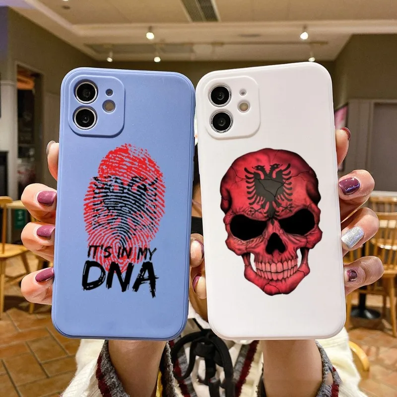 

Чехол для телефона с албанским флагом для IPhone 14 11 12 13 Pro Max X XR XSMax 6 6S 7 8 Plus SE 2022, Мягкий Квадратный цветной чехол для телефона