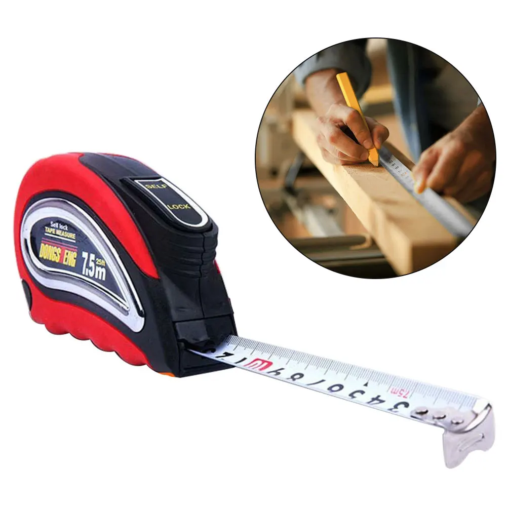 

Portable Inch Metric Tools Work Roll Self Lock Retractable Woodworking Measurement Automatic Wrist Strap Steel Tape Measure