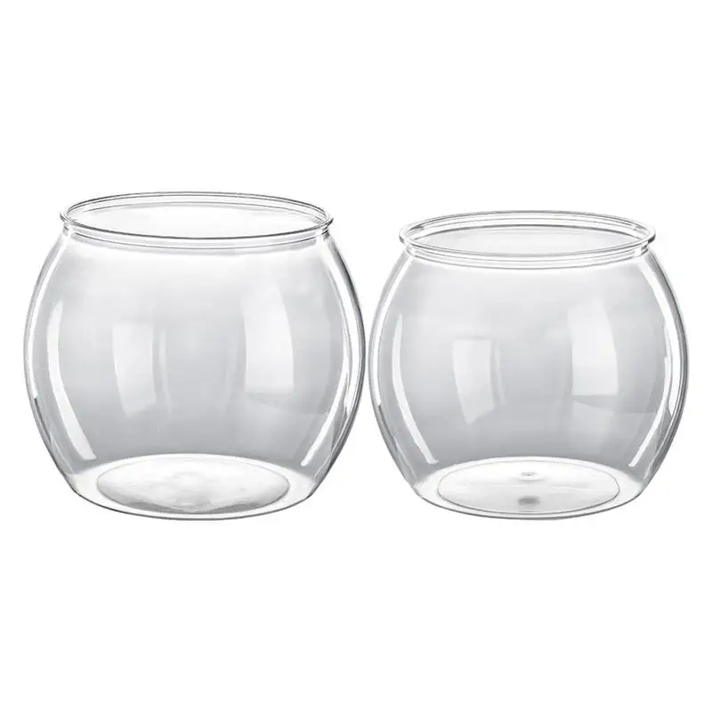 

Fish Tank Bowl Small Clear Round Glass Fish Bowl Tabletop Mini Aquarium For Home Decoration Living Room Office Fish Tank Decor