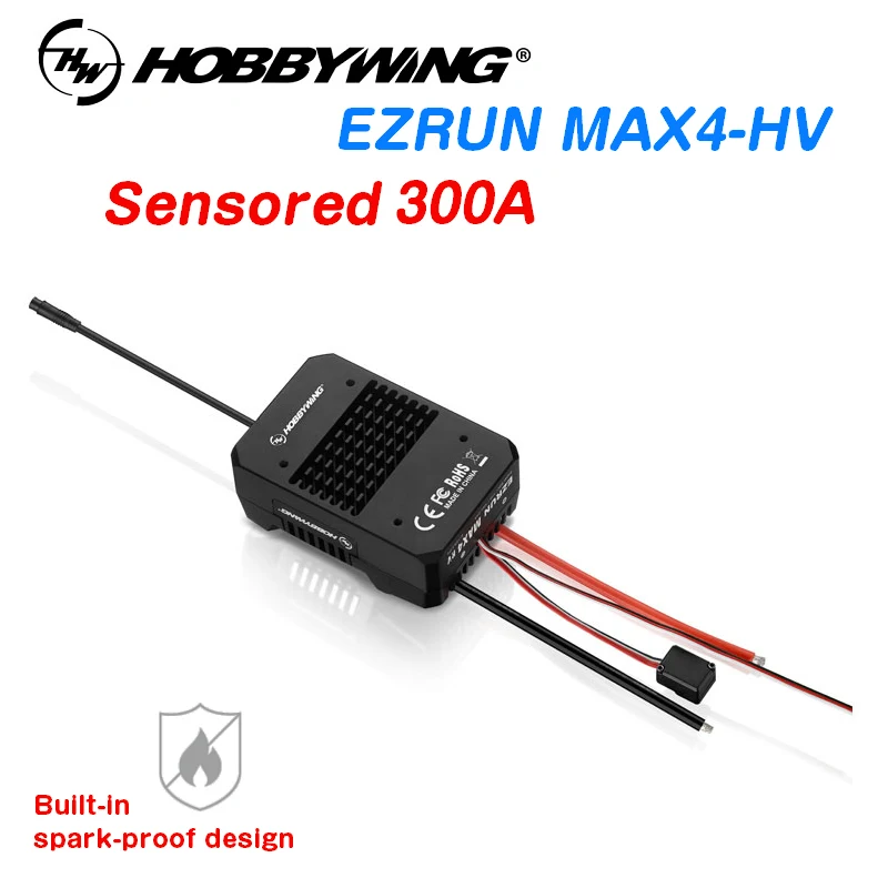 

Hobbywing EZRUN MAX4 HV Sensored 300A ESC for 1/5 RC Car Off-Road Heavy Loads Trucks
