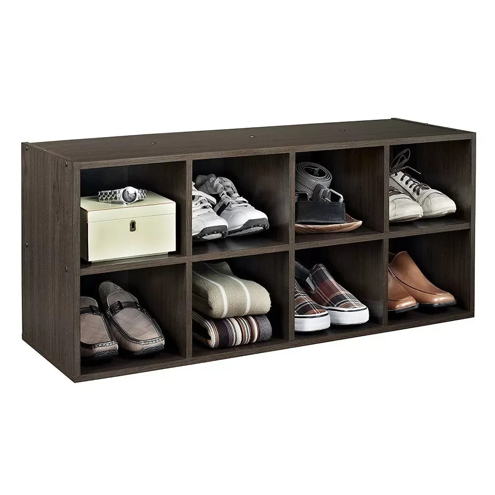 

Stylish Closet Shoe Organizing Storage Station for up to 16 Pairs of Shoes in Espresso with Hardware shoe cabinets