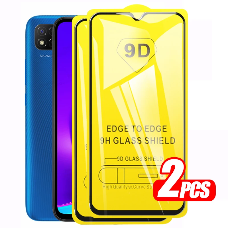 

Redmi 9C NFC Glass 2pcs 9D Full Cover Glue Protective Glas For Xiaomi Redmi Note 9S 9 Pro Xiomi Readmi Redme 9A Screen Protector