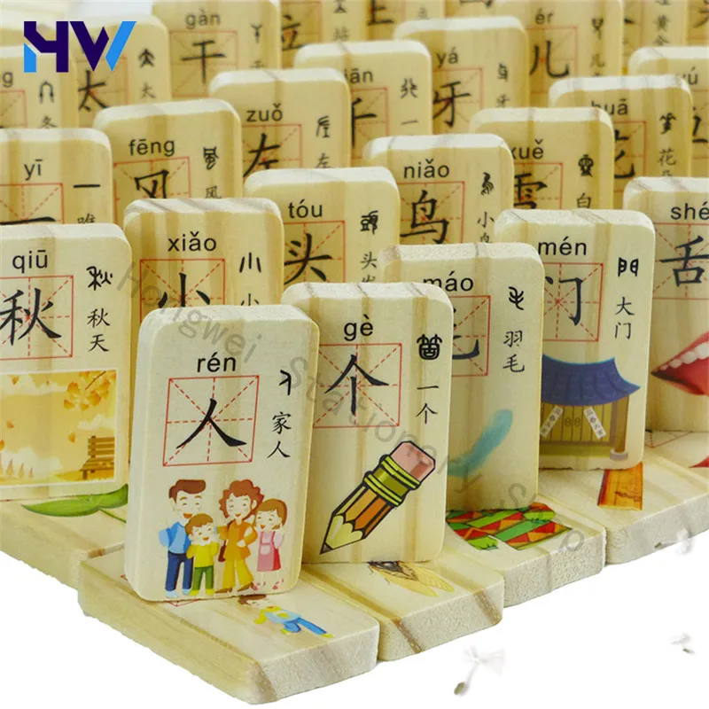 

100 pcs /set Libros Chinese Characters Wood Cards With pinyin Used As Best Gift For Kids Books Livros Book Livres Art Drawing