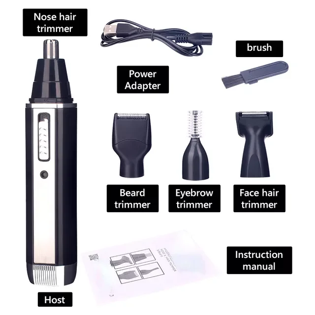 

in in 1 Rechargeable Men Nose Ear Hair Trimmer Painless Women Trimming Sideburns Eyebrows Beard Hair Clipper Cut Shaver son