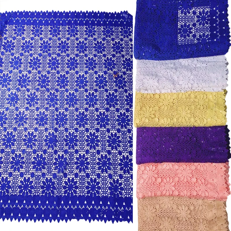 

Libby 5 Yards African Lace Fabric 2023 High Quality Sequins Mesh Embroidery French Water Soluble Lace Fabrics For Sewing TS0208