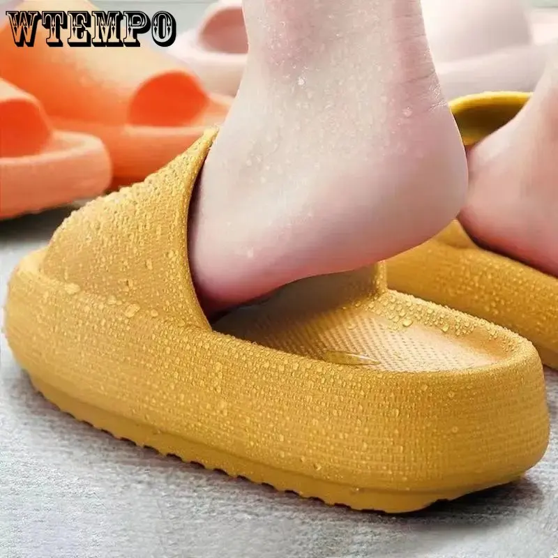 WTEMPO Fashion Slippers Thick Platform Flat Shoes Mute EVA Soft Indoor Home Non-slip Sandals Outdoor Beach Slides Dropshipping