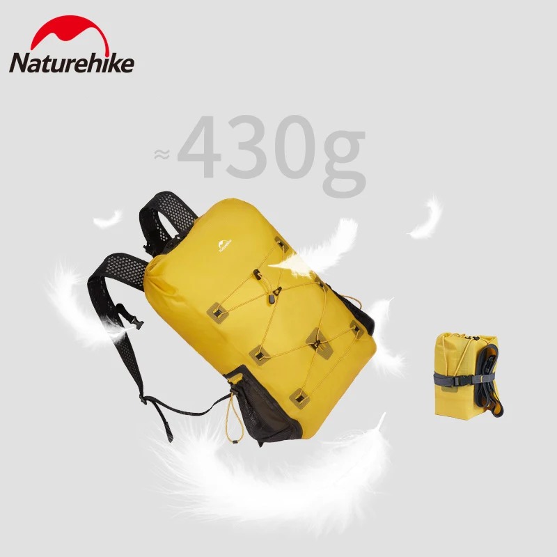 Naturehike TPU 25L Outdoor Waterproof Dry Bag IPX6 Ultralight Double Shoulder Waterproof Swimming Bag Hiking Travel Backpack