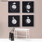 Астронавт Космос черно-белая абстрактная стена искусство скандинавские плакаты и принты настенные картины для декора гостиной