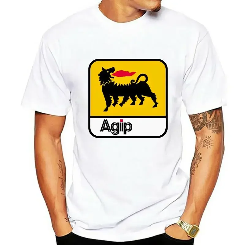 Fun Agip Oil Gas Filling Station Car Racing Футболка с цифровым принтом Мужская свободная