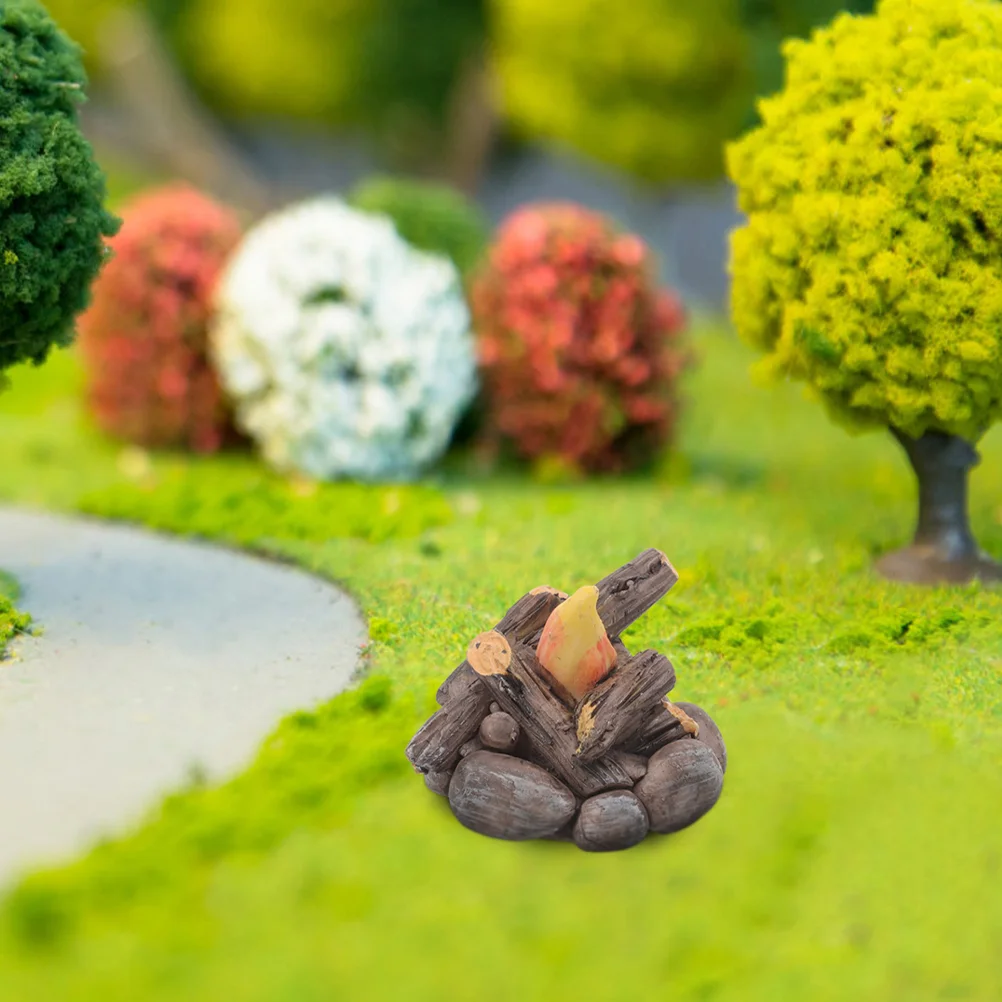 

Fake Resin Bonfire Model Miniature Stone Firepit Campfire Dollhouse Mini Fire Cake Topper Pretend Play Toy Diy Fairy Garden