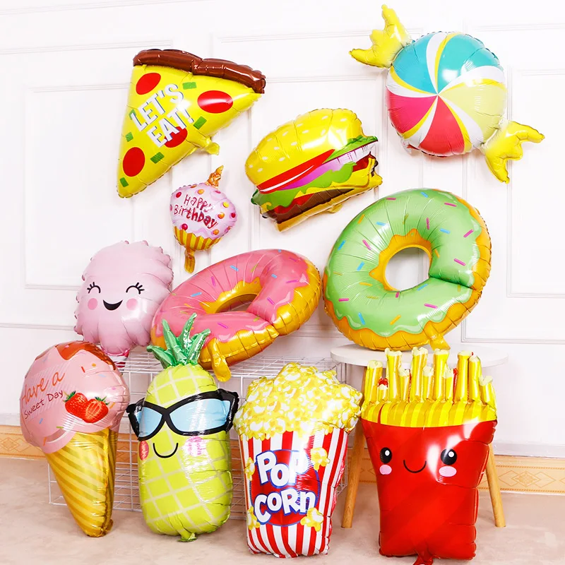 

Воздушный шар в виде шоколадного пончика, красочный воздушный шар в виде конфет на день рождения, воздушный шар из алюминиевой пленки, украш...