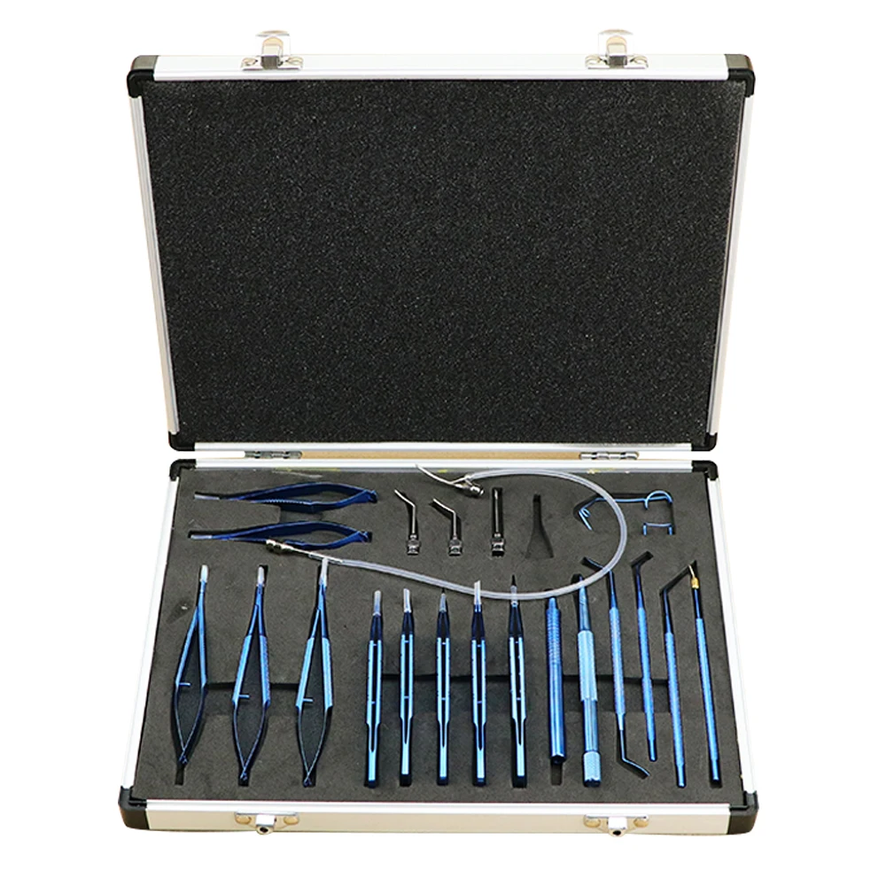 

21 pcs Ophthalmic microsurgical instrument set Titanium Cataract Kit for Intraocular Lens Implant and Cataract Surgery