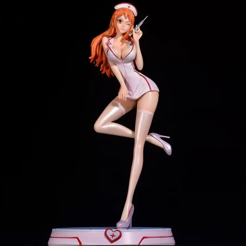

One Piece GK Nami Hand Office Nurse Uniform Sexy Seduction Mini Trendy Clothes Fashion Model Decoration Statue