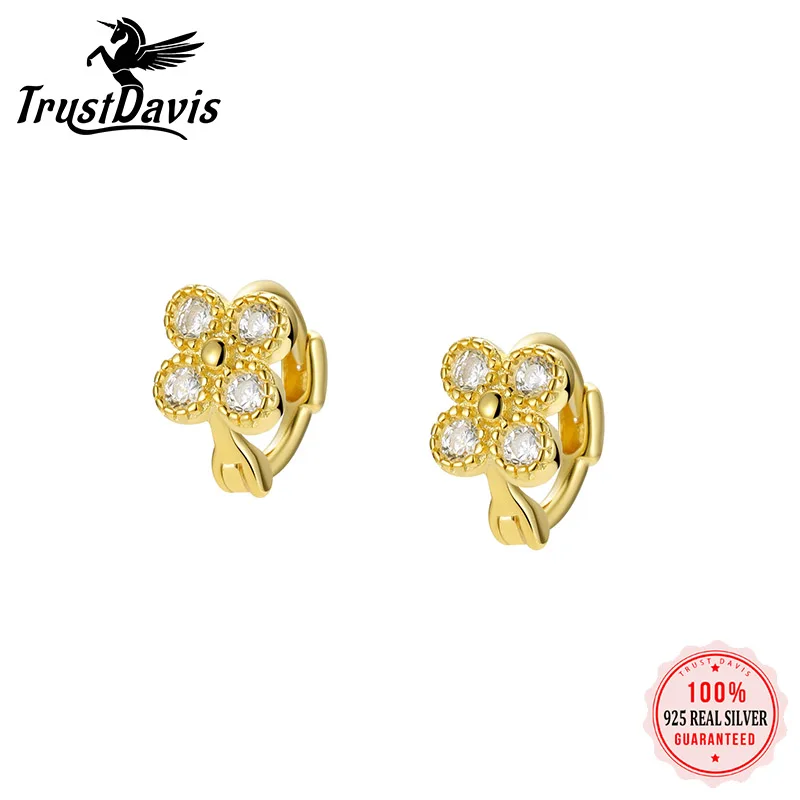 

Женские серьги-кольца из серебра пробы с цирконом