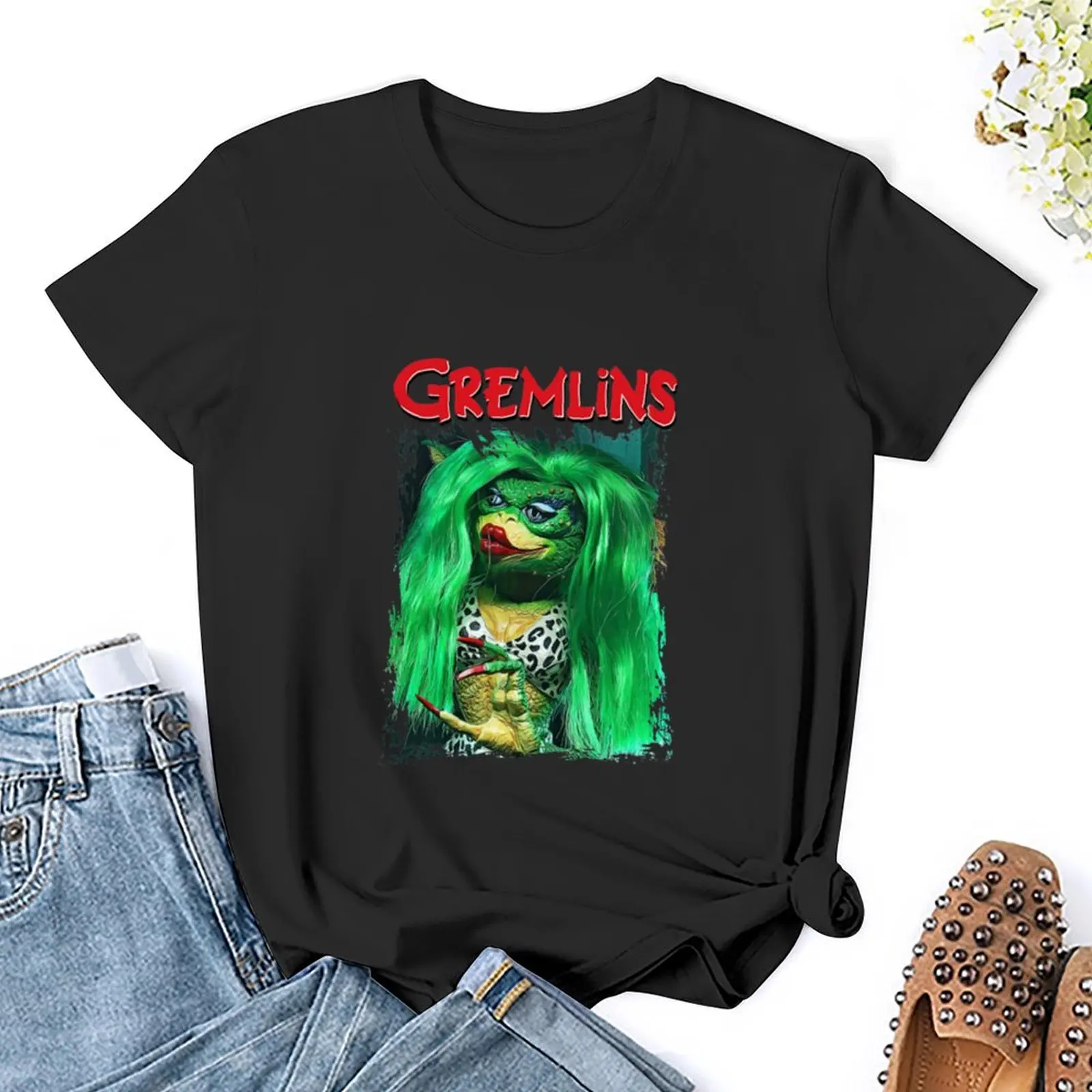 Gremlins Greta Футболка женская одежда с графикой футболки коротким рукавом женские