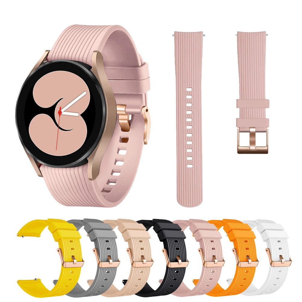 

20mm Silicone Strap For Samsung Galaxy Watch 3 41mm 42mm Active 2 44mm 40mm Garmin venu Vivoactive 3 Band For Huami Amazfit Bip
