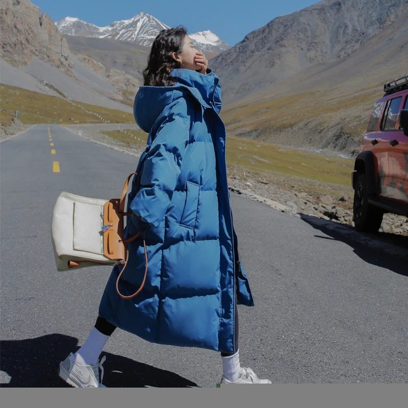 2023 пуховики, новое длинное Хлопковое платье