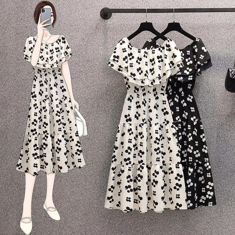 

Элегантное милое платье женская одежда Новинка Лето 2022 тонкое Цветочное платье на одно плечо с цветочным принтом fp12