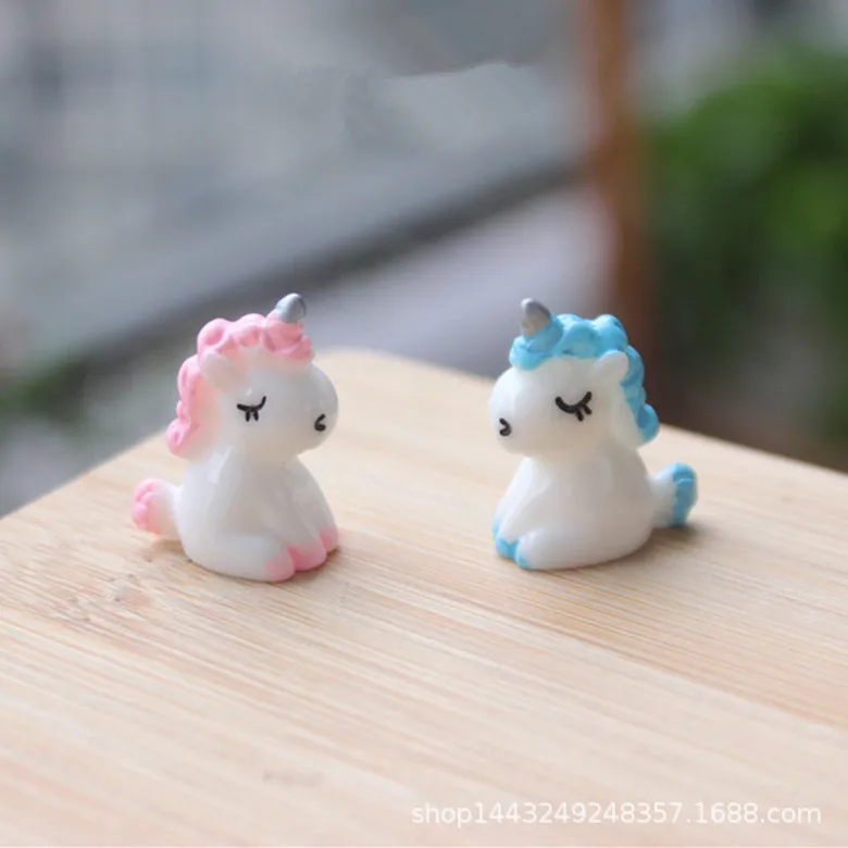 

6 PCS Mini Unicorn Miniature Fantasy Model Ornament Resin Craft Pony DIY