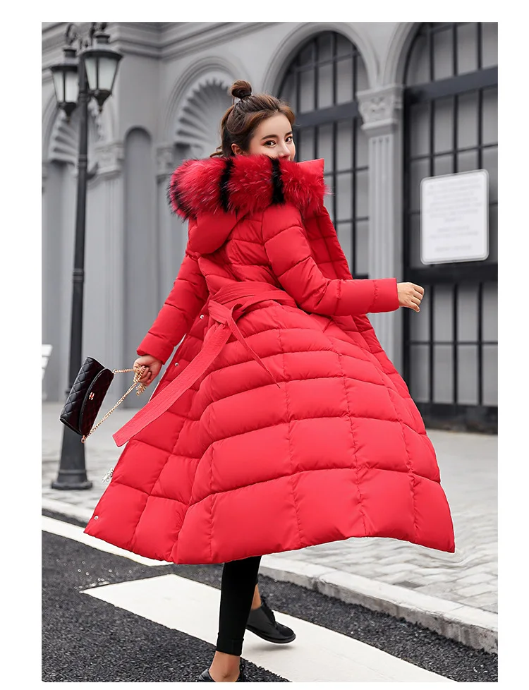 Parkas Women Winter Extended Large Fur Collar Cotton Clothes Thickened down Cotton Coat Women Winter Coat Women