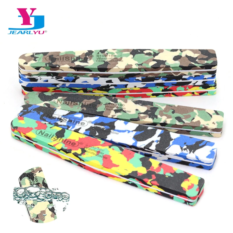 

3 / 5 толстых буферных напильников для ногтей 100 180 губок Двусторонние камуфляжные ногтевые принадлежности Профессиональная шлифовка ногтей напильник маникюр