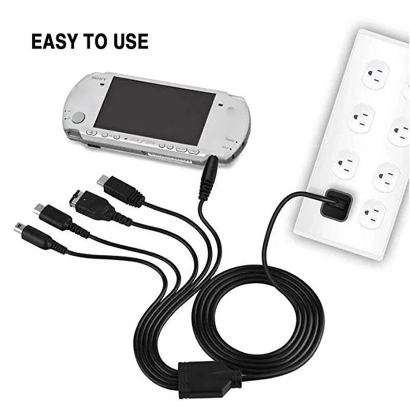Зарядный кабель 5 в 1 для Nintendo Wii U NEW 3DSXL 3DS NDS LITE SP PSP зарядный шнур простой