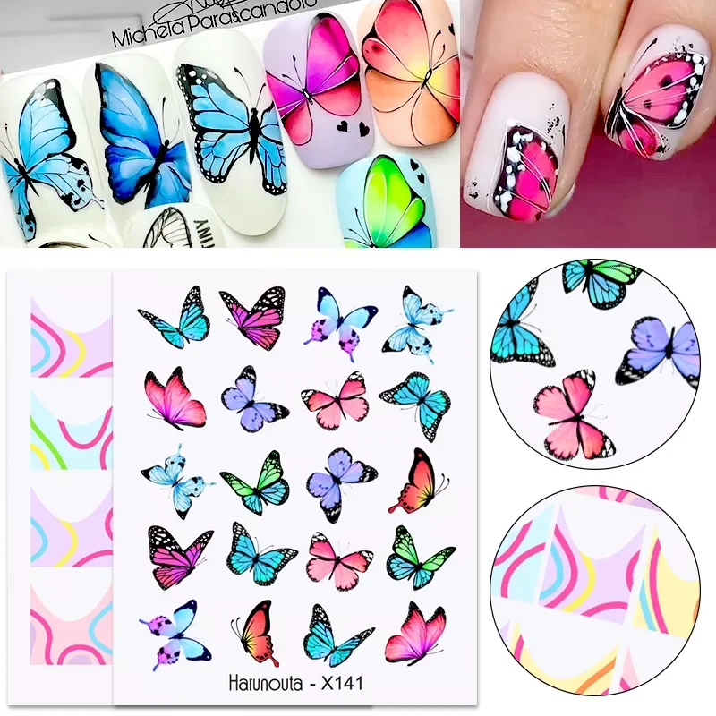 

NEW2023 Transfer Nail Stickers Charms Spring Summer Water Sticker For Nails Sliders Flower Leaf Image Tattoo Decal Decoration