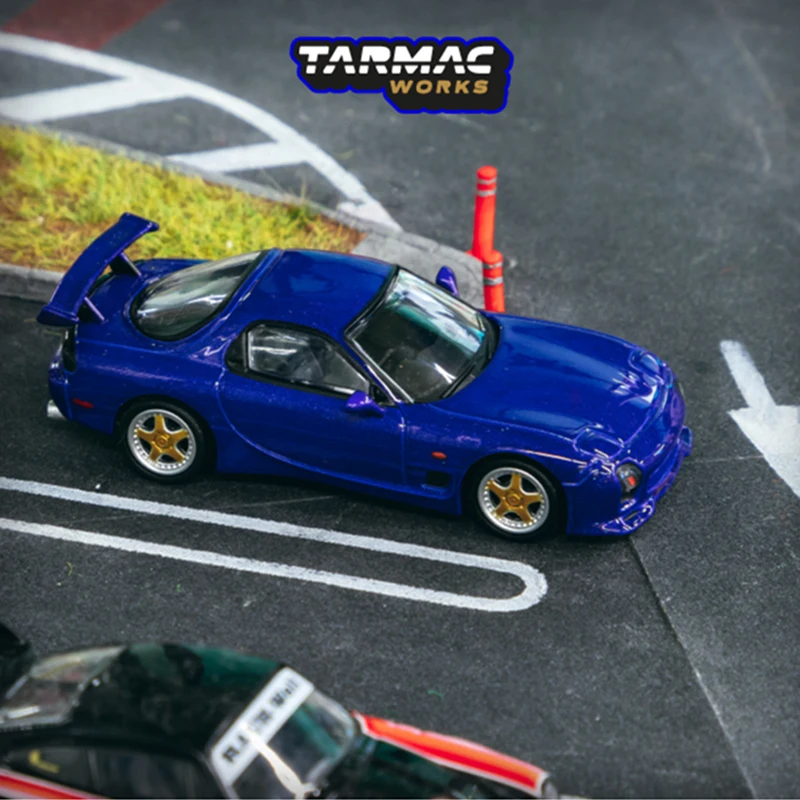 

Tarmac Works TW 1:64 RX7 FD3S Mazdaspeed A-Spec Blue Alloy Diecast Diorama Car Model Collection Miniature Carros Toys In Stock
