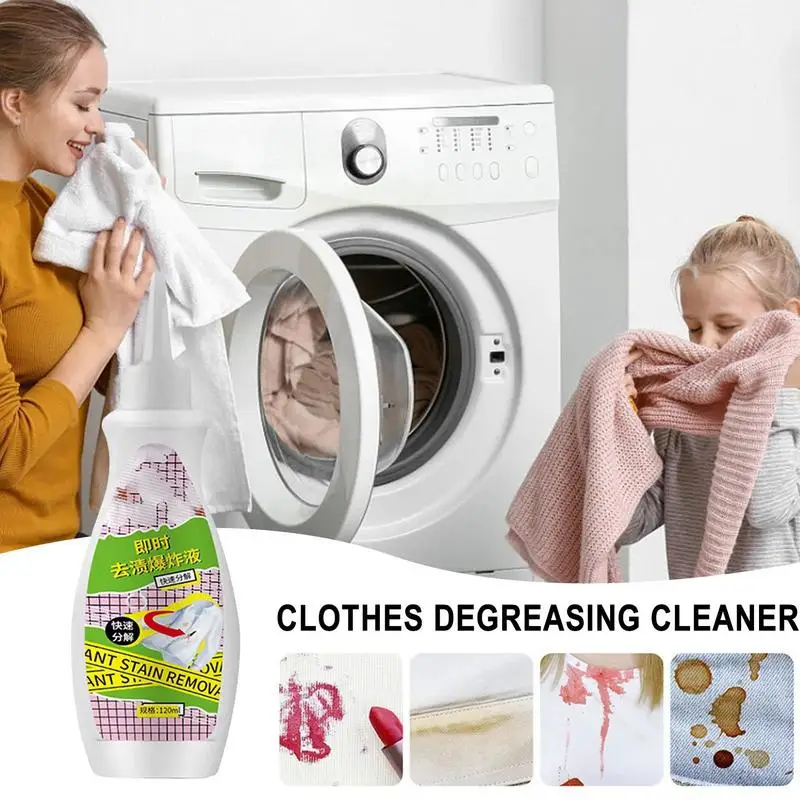 

120ml Clothing Stain Remover Strong Degreasing Spray & Wash Stain Remover Cleaner Decontamination Liquid For All Type Of Fabric
