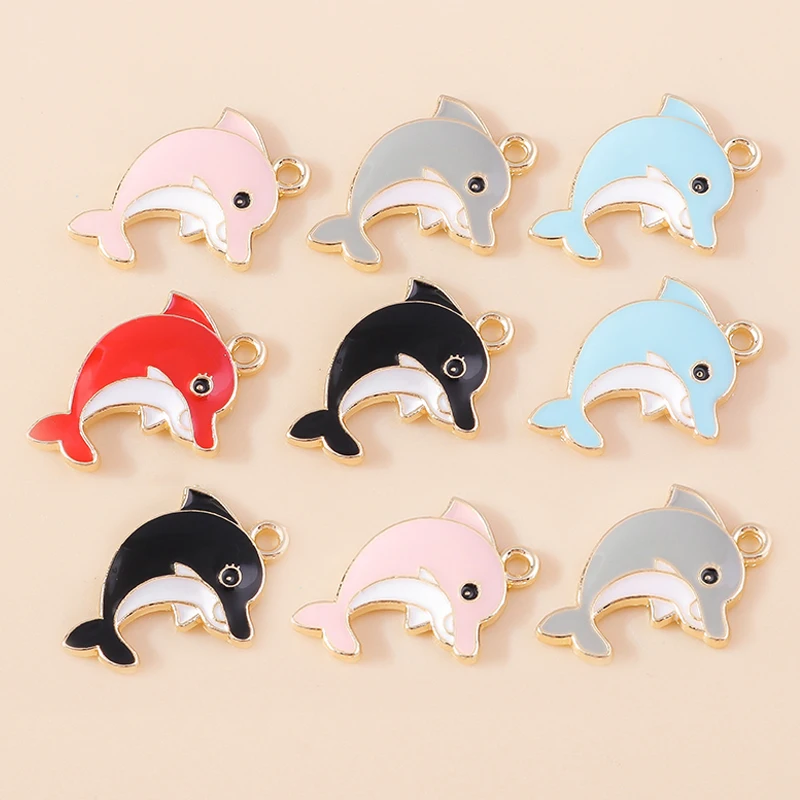 

10Pcs Enamel Animal Charms Cute Dolphin Charms For DIY Jewelry Making Earrings Bracelets Necklaces Pendants Handmade Accessories